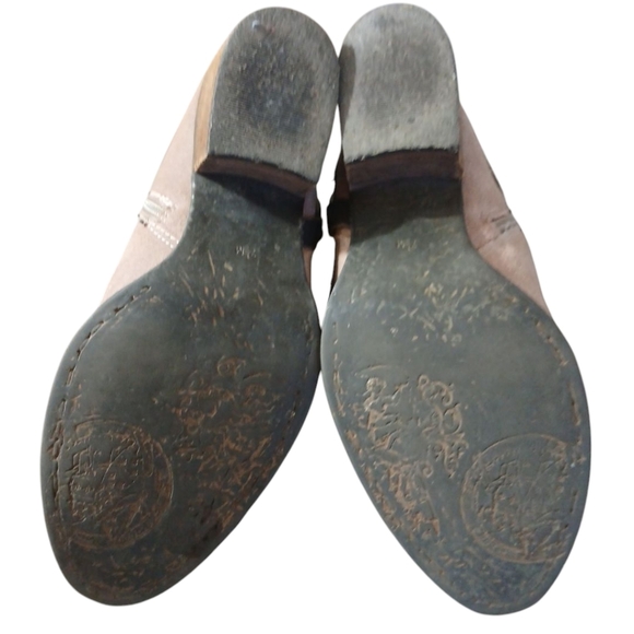 Crown Vintage Western Ankle Boots Studded Harness Leather Moto Booties Size 7.5 - Picture 7 of 14